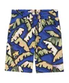 Kenzo Leaf-print Bermuda Shorts In Blue