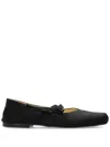 Kenzo Leather Ballerina Shoes In Black