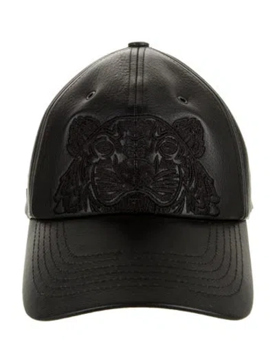 Pre-owned Kenzo Leather Baseball Cap In Black