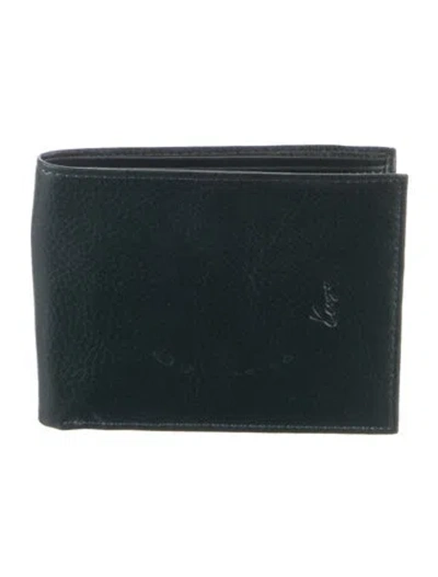 Pre-owned Kenzo Leather Bifold Wallet In Blue