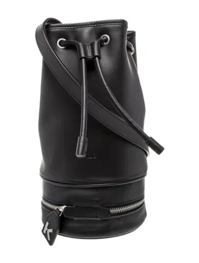 Pre-owned Kenzo Leather Bucket Bag In Black