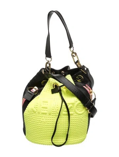 Pre-owned Kenzo Leather Bucket Bag In Black