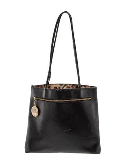 Pre-owned Kenzo Leather Bucket Bag In Black