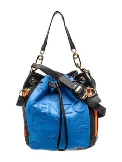 Pre-owned Kenzo Leather Bucket Bag In Blue