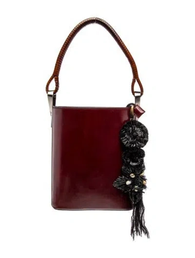 Pre-owned Kenzo Leather Bucket Bag In Burgundy