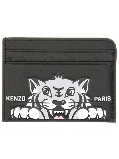 KENZO KENZO LEATHER CARD CASE VARSITY