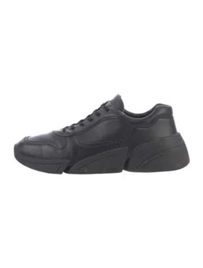 Pre-owned Kenzo Leather Chunky Sneakers In Black