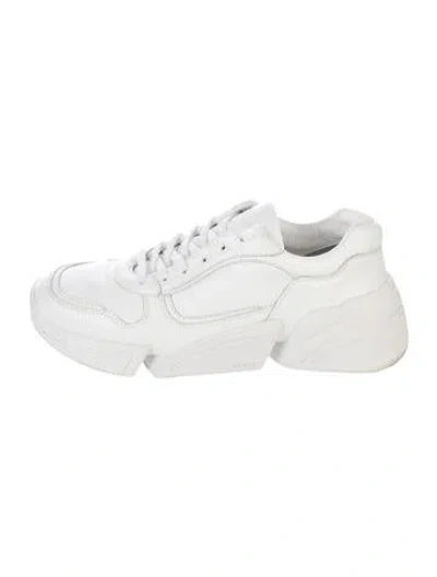 Pre-owned Kenzo Leather Chunky Sneakers In White