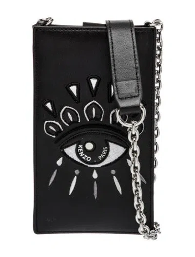 Pre-owned Kenzo Leather Clutch In Black