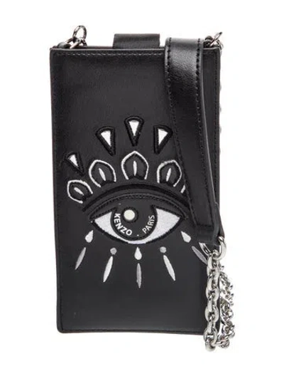 Pre-owned Kenzo Leather Clutch In Black