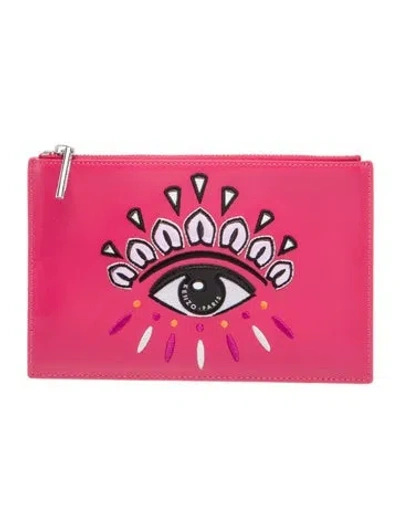 Pre-owned Kenzo Leather Clutch W/ Tags In Multi