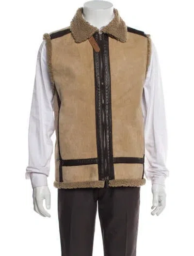 Pre-owned Kenzo Leather Colorblock Pattern Bomber Jacket In Neutral