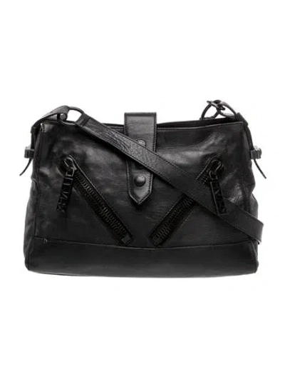 Pre-owned Kenzo Leather Crossbody Bag In Black