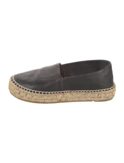 Pre-owned Kenzo Leather Espadrilles In Black