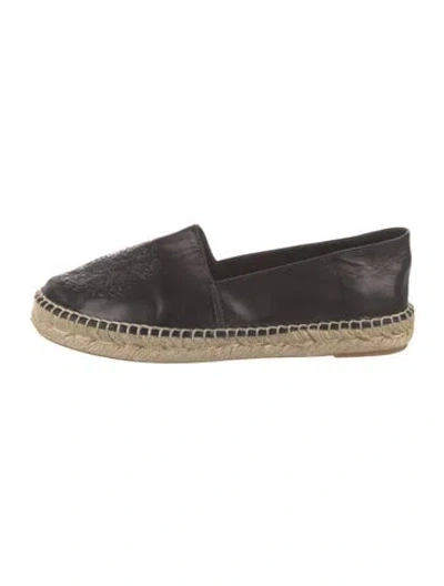 Pre-owned Kenzo Leather Espadrilles In Black