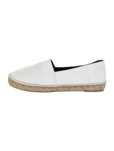 Pre-owned Kenzo Leather Espadrilles In White