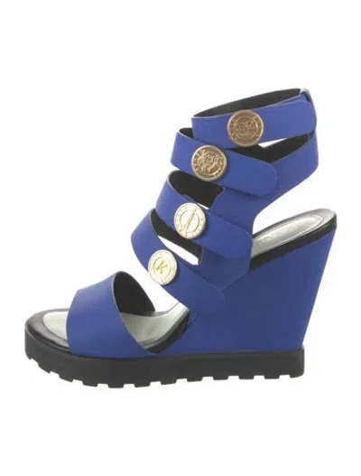 Pre-owned Kenzo Leather Gladiator Sandals In Blue