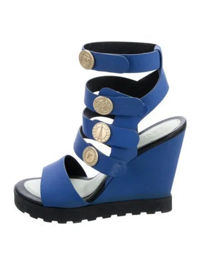 Pre-owned Kenzo Leather Gladiator Sandals In Blue