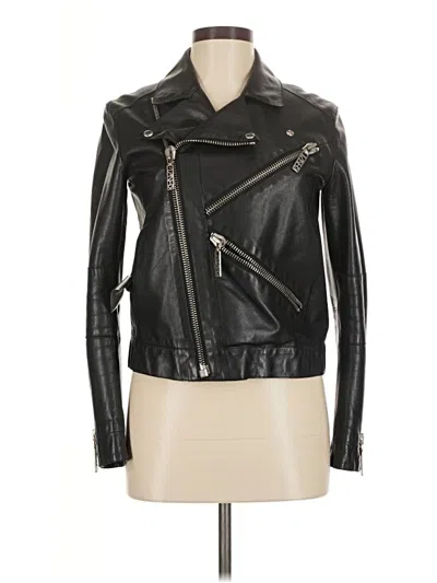 Pre-owned Kenzo Leather Jacket In Black