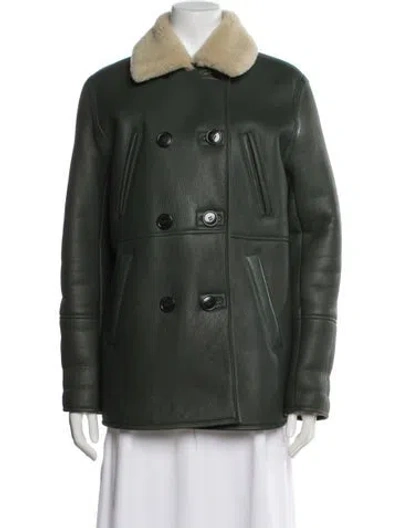 Pre-owned Kenzo Leather Jacket In Green