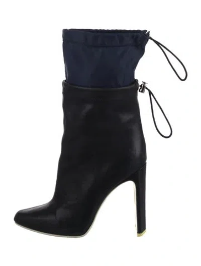 Pre-owned Kenzo Leather Lace-up Boots In Black