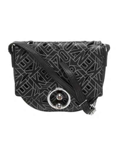 Pre-owned Kenzo Leather Messenger Bag In Black