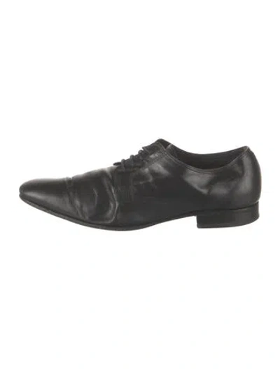 Pre-owned Kenzo Leather Oxfords In Black