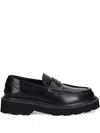 Kenzo Leather Penny Loafers In Black