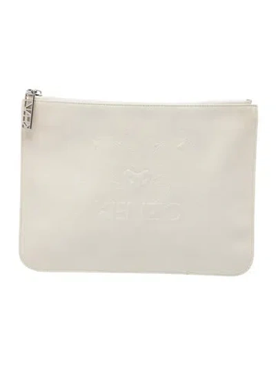 Pre-owned Kenzo Leather Portfolio In Neutral