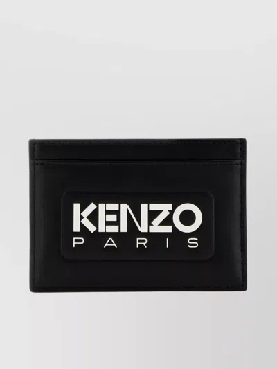 Kenzo Leather Rectangular Card Holder In Black