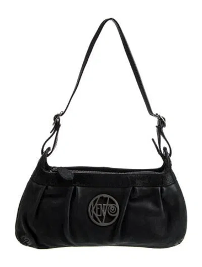 Pre-owned Kenzo Leather Shoulder Bag In Black