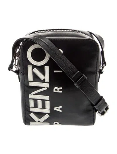 Pre-owned Kenzo Leather Shoulder Bag In Black