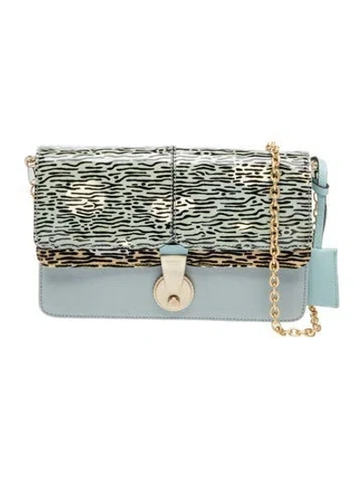 Pre-owned Kenzo Leather Shoulder Bag In Blue