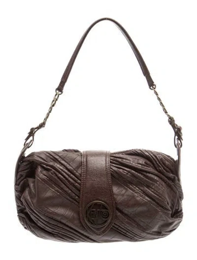Pre-owned Kenzo Leather Shoulder Bag In Brown