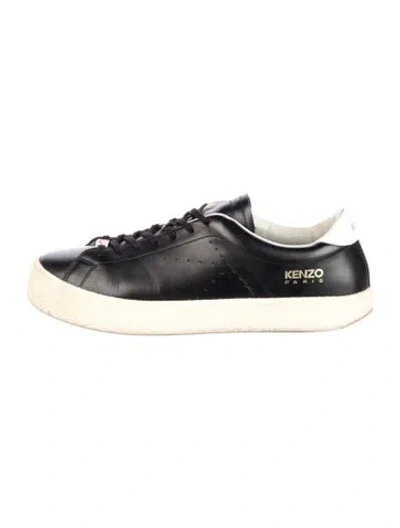 Pre-owned Kenzo Leather Sneakers In Black/neutrals