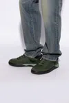 Kenzo Mesh-panelled Leather Sneakers In Green