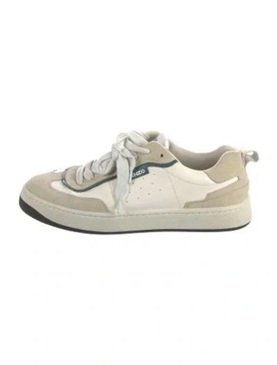 Pre-owned Kenzo Leather Sneakers In Neutrals