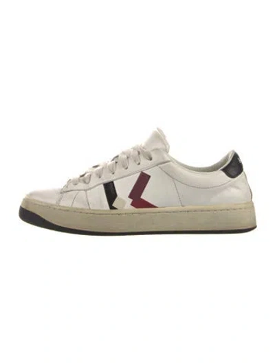 Pre-owned Kenzo Leather Sneakers In White