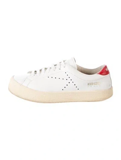 Pre-owned Kenzo Leather Sneakers In White
