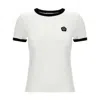 Kenzo White Crewneck T-shirt With Logo Patch On The Front And Contrasting Details