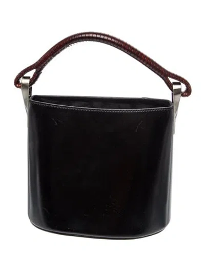 Pre-owned Kenzo Leather Top Handle Bag In Black