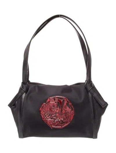 Pre-owned Kenzo Leather Top Handle Bag In Black