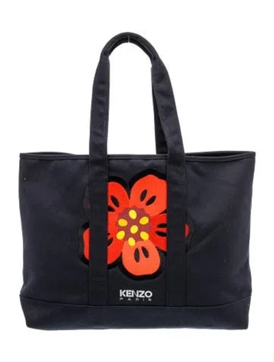 Pre-owned Kenzo Leather Tote In Blue