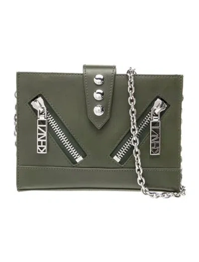 Pre-owned Kenzo Leather Tote In Green