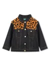Kenzo Leopard-print Denim Jacket In Blue