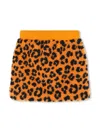 Kenzo Leopard-print Faux-shearling Skirt In Orange