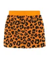 Kenzo Leopard-print Faux-shearling Skirt In Orange