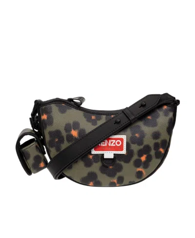 Kenzo Leopard-print Shoulder Bag In Black