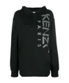 Kenzo Letter Logo Printed Hooded Sweater In Black