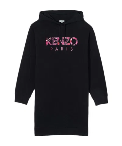 Kenzo Letter Logo Sweater Dress In Black